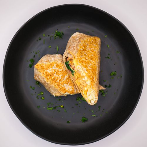 Breakfast burrito plated 500x500