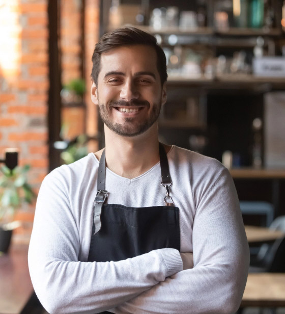 Confident chef entrepreneur