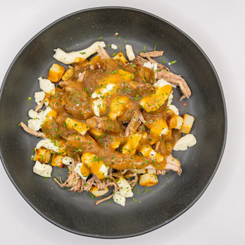 Pulled beef poutine plated 500x500
